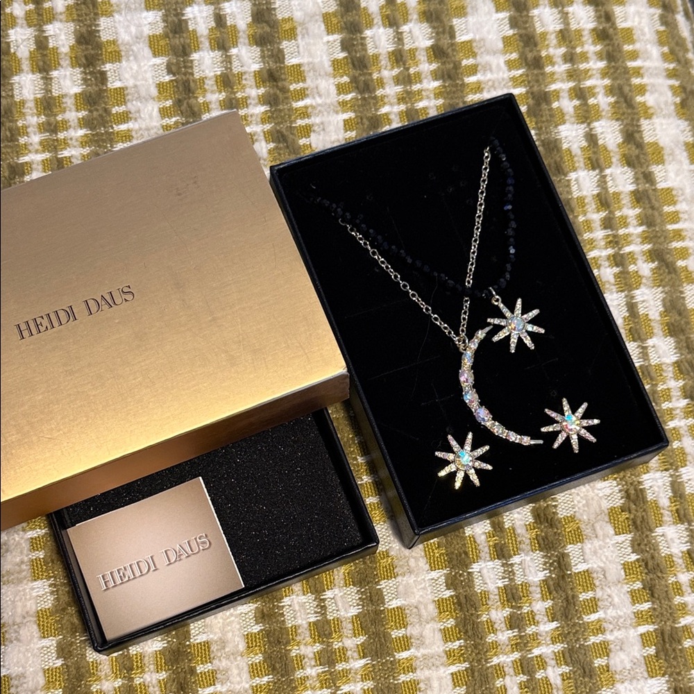 Heidi Daus Silver Celestial Necklace & Earrings Set